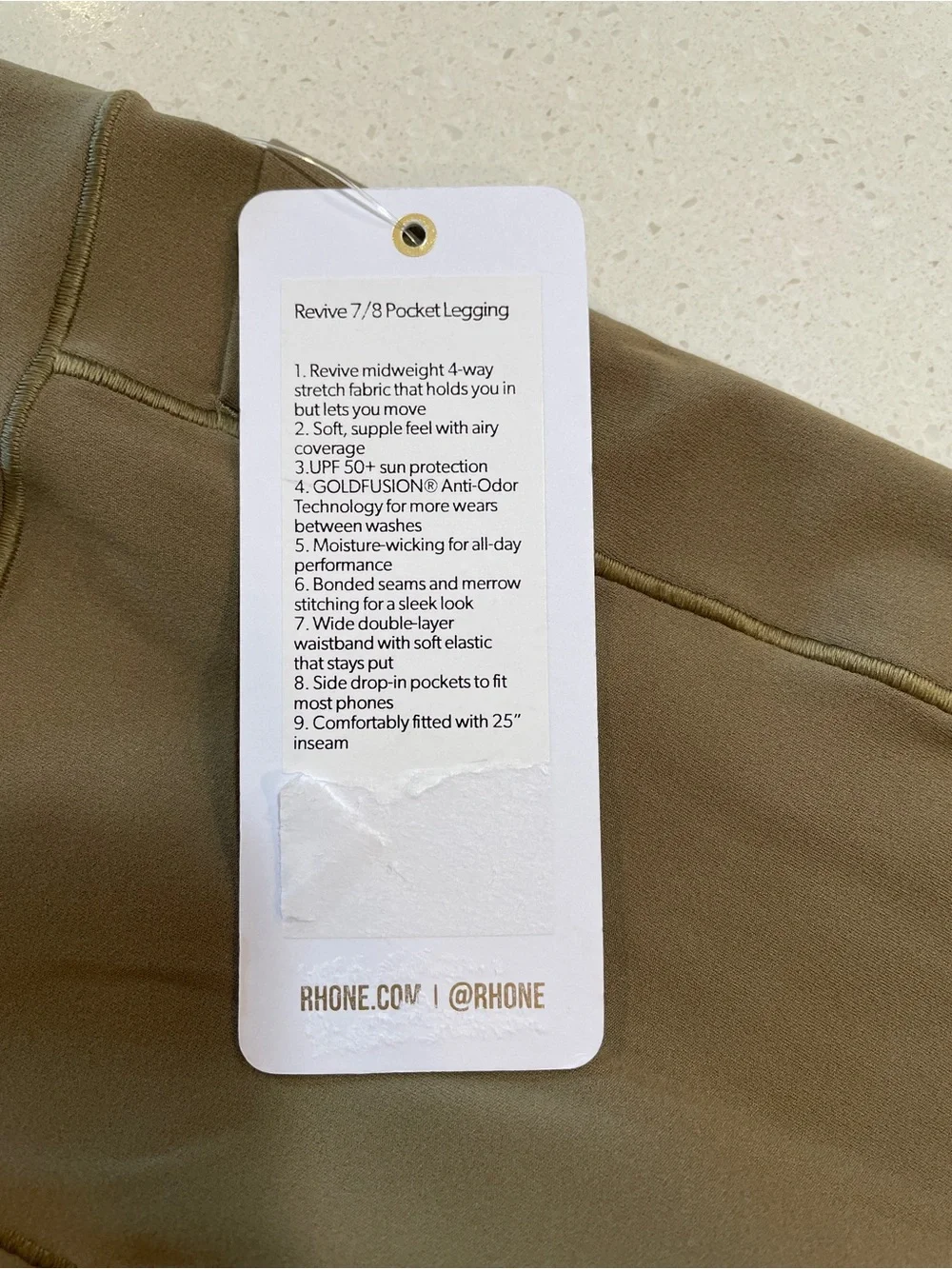 NWT Rhône Revive 7/8 Pocket Legging Brown Leaf XS
